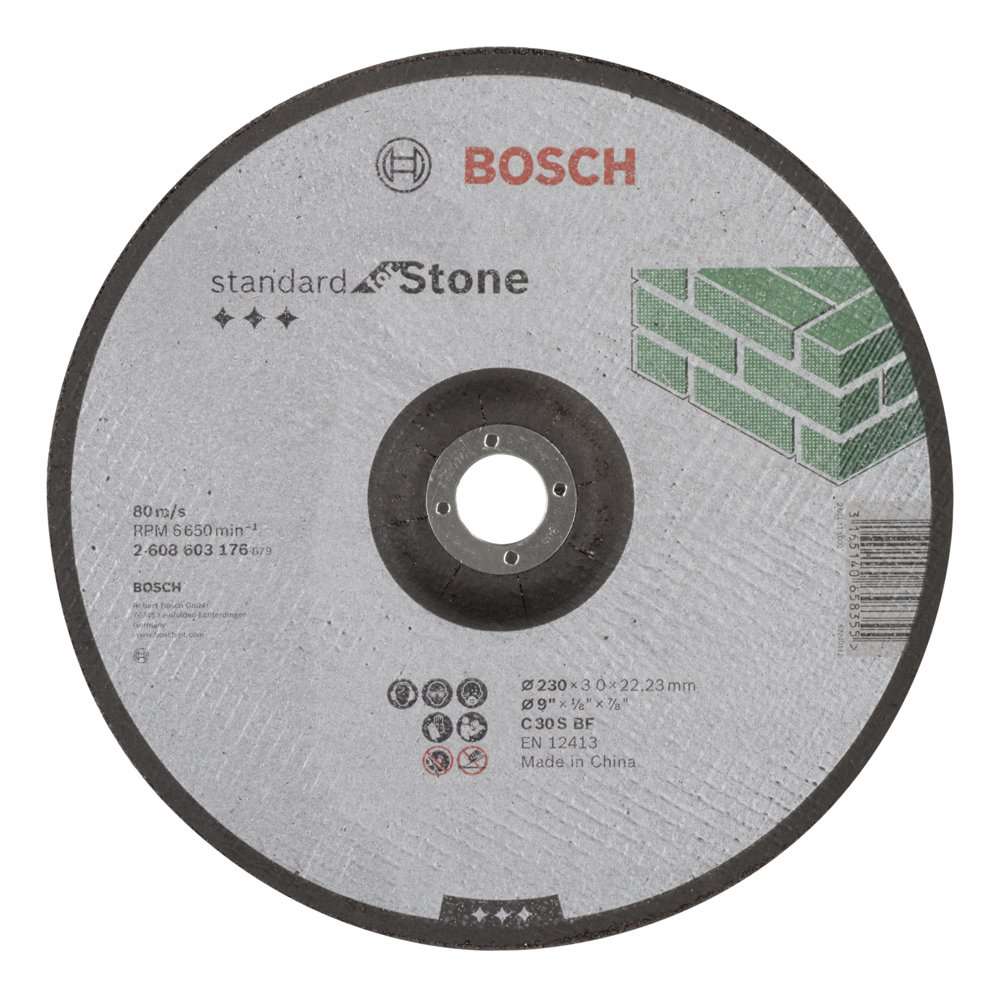 Bosch - 230*3,0 mm Standard Seri Bombeli Taş Kesme Diski (Taş)