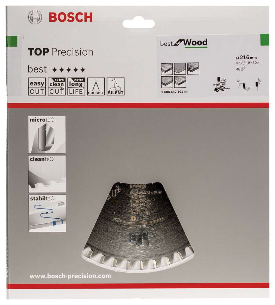 Bosch - Best Serisi Hassas Kesim Ahşap için Daire Testere Bıçağı 216*30 mm 48 Diş