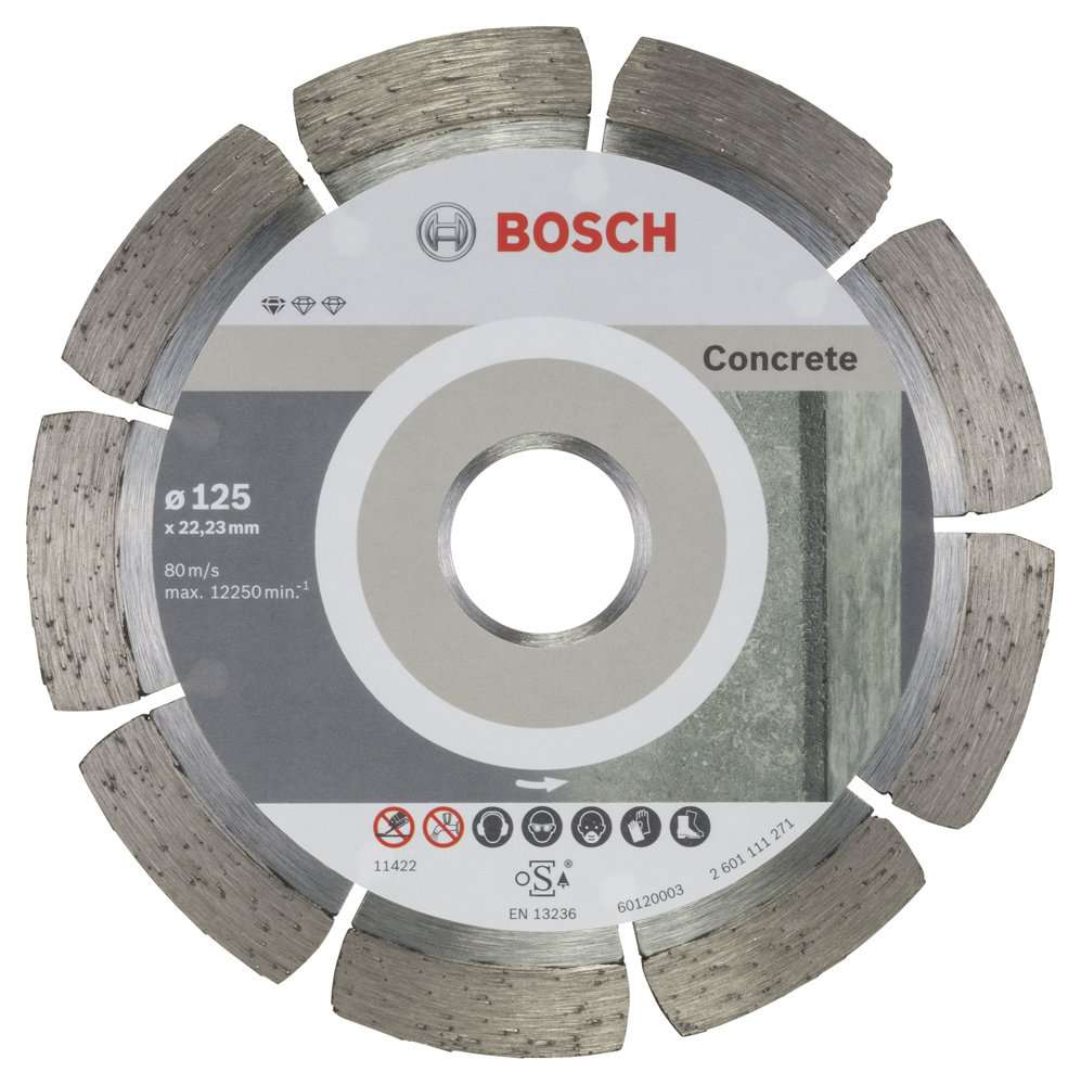 Bosch - Standard Seri Beton İçin, 9+1 Elmas Kesme Diski Set 125 mm