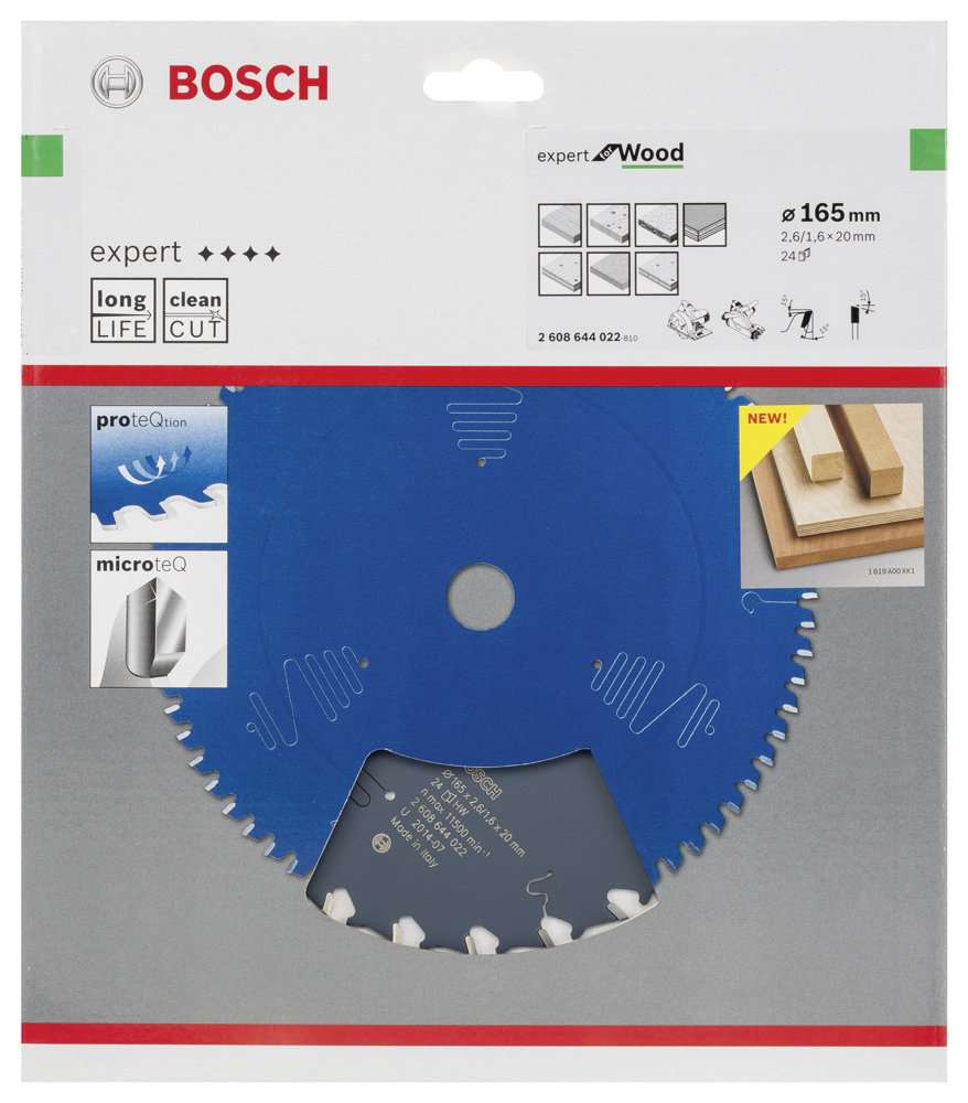 Bosch - Expert Serisi Ahşap için Daire Testere Bıçağı 165*20 mm 24 Diş