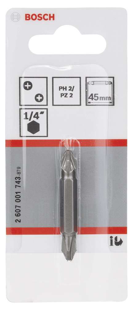 Bosch - Çift Taraflı Vidalama ucu PH2xPZ2*45 mm 1'li
