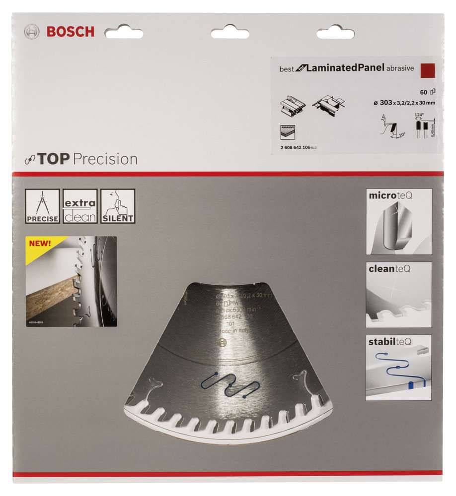 Bosch - Best Serisi Hassas Kesim Aşındırıcı Kaplamalı Lamine Panel için Daire Testere Bıçağı 303*30 mm 60 Diş