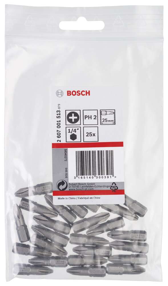 Bosch - Extra Hard Serisi Vidalama Ucu PH2*25 mm 25'li