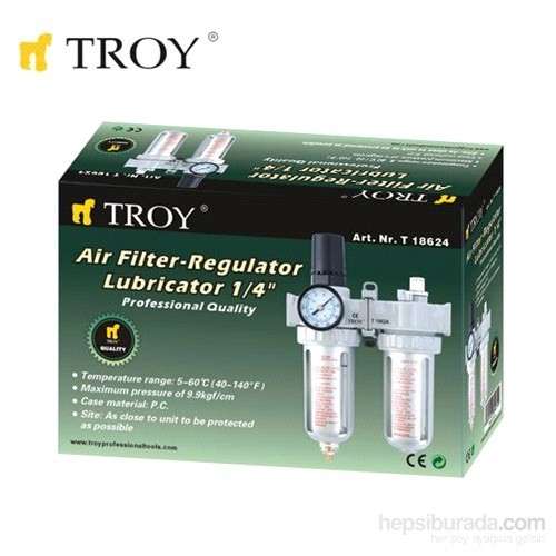 Troy T 18624 Şartlandırıcı, Filtre + Regülatör + Yağlayıcı 1/4 Npt
