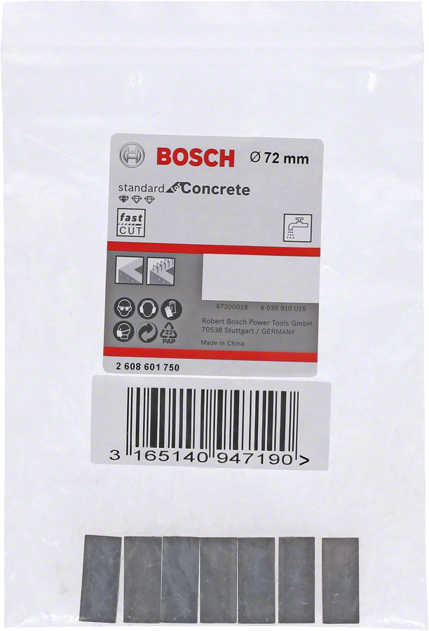 Bosch - Standard Seri Sulu Elmas Karot Ucu Segmanı 72mm 1 1/4'' 7'li