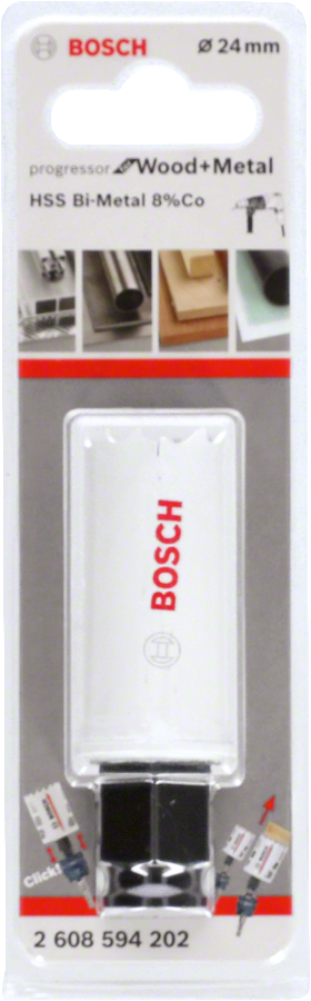 Bosch - Yeni Progressor Serisi Ahşap ve Metal için Delik Açma Testeresi (Panç) 24 mm