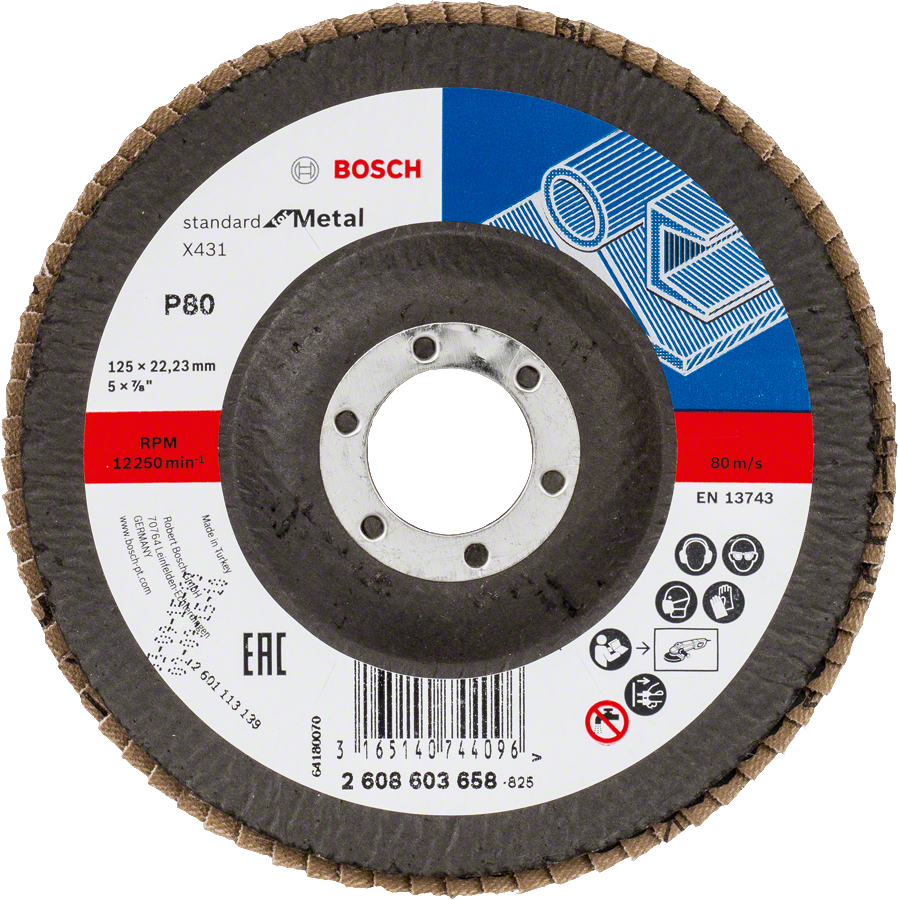 Bosch - 125 mm 80 Kum Standard Seri AlOX Flap Disk