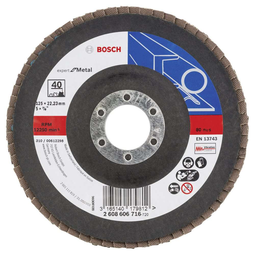 Bosch - 125 mm 40 Kum Expert Serisi Metal Flap Disk