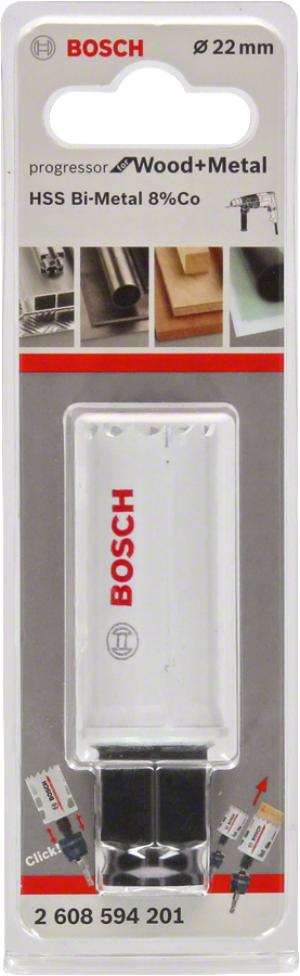 Bosch - Yeni Progressor Serisi Ahşap ve Metal için Delik Açma Testeresi (Panç) 22 mm