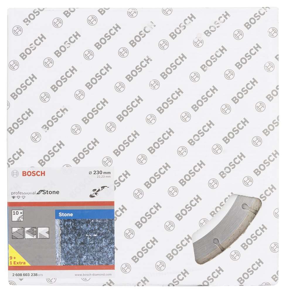 Bosch - Standard Seri Taş İçin, 9+1 Elmas Kesme Diski Set 230mm