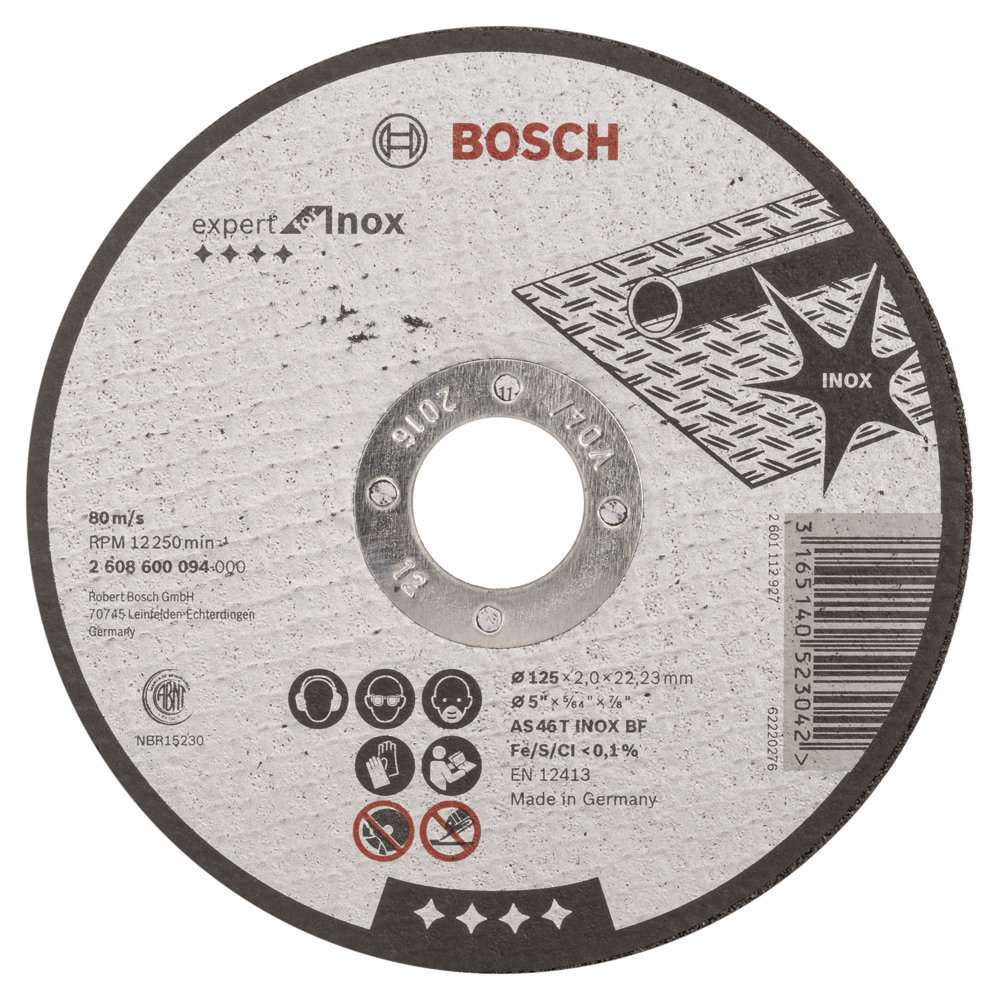 Bosch - 125*2,0 mm Expert Serisi Düz Inox (Paslanmaz Çelik) Kesme Diski (Taş)