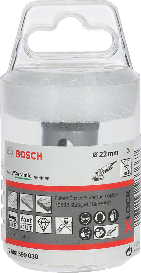 Bosch - X-LOCK - Best Serisi, Taşlama İçin Seramik Kuru Elmas Delici 22*35 mm