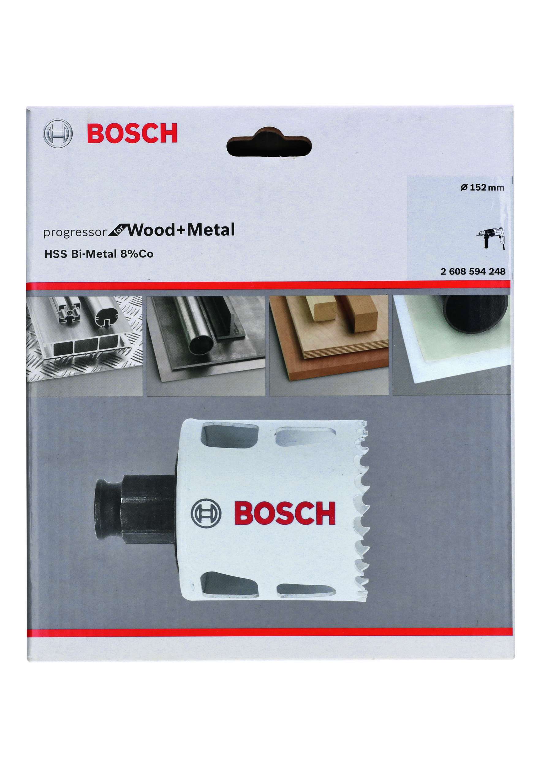 Bosch - Yeni Progressor Serisi Ahşap ve Metal için Delik Açma Testeresi (Panç) 152 mm
