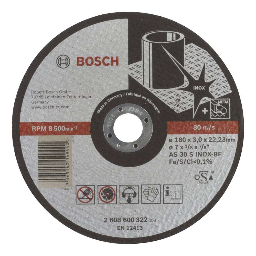 Bosch - 180*3,0 mm Expert Serisi Düz Inox (Paslanmaz Çelik) Kesme Diski (Taş)