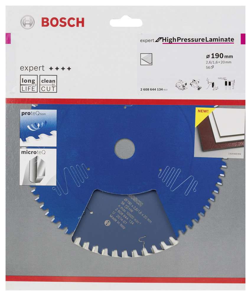 Bosch - Expert Serisi Yüksek Basınçlı Lamine Panel ve Trespa için Daire Testere Bıçağı 190*20 mm 56 Diş