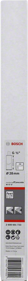 Bosch - Standard Seri Beton İçin 1/2'' Girişli Sulu Elmas Karot Ucu 28mm