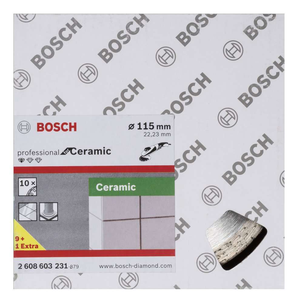 Bosch - Standard Seri Seramik İçin, 9+1 Elmas Kesme Diski Set 115 mm