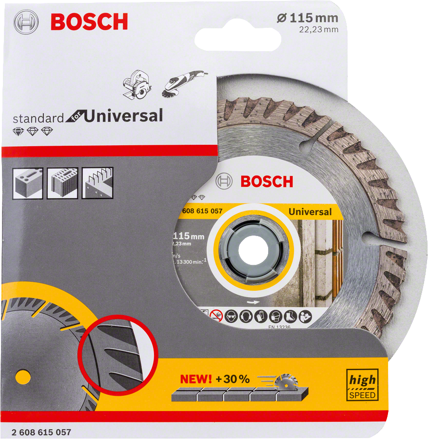Bosch - Standard Seri Genel Yapı Malzemeleri İçin Elmas Kesme Diski 115 mm
