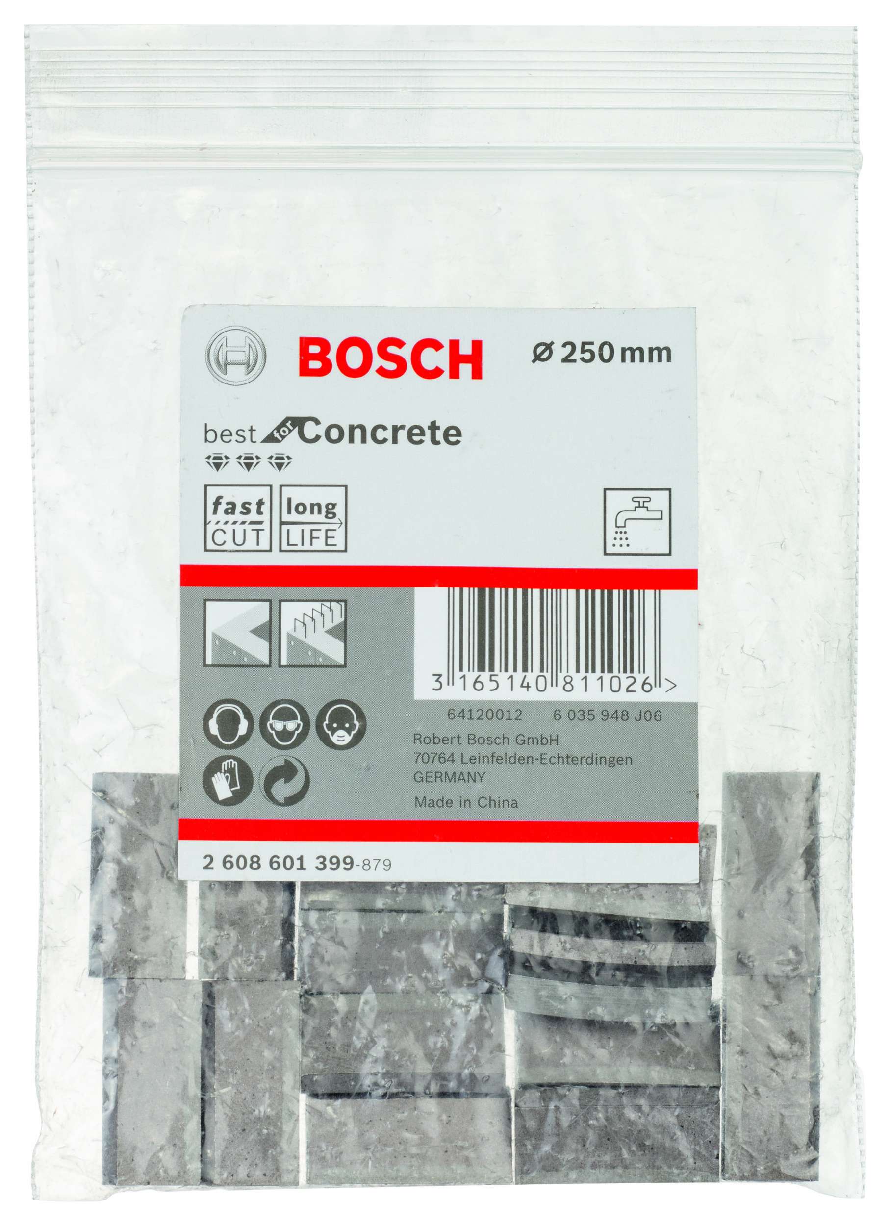 Bosch - Best Serisi Elmas Sulu Karot Uç Segmanı 250 mm İçin 16 Parça