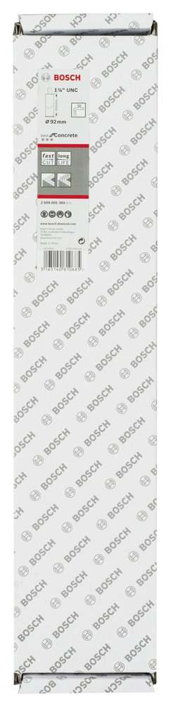 Bosch - Best Serisi Beton İçin 1 1/4'' UNC Girişli Elmas Sulu Karot Ucu 92 mm