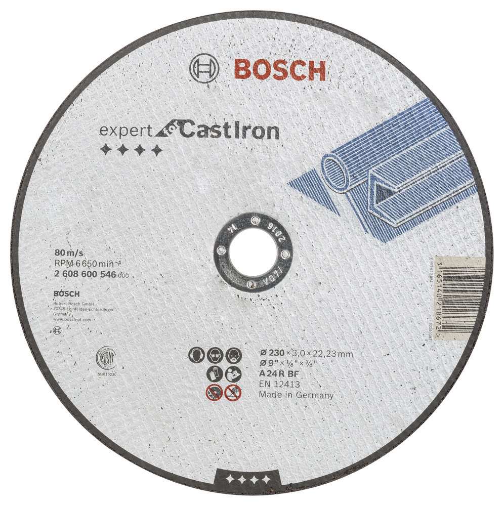 Bosch - 230*3,0 mm Expert Serisi Dökme Demir İçin Düz Kesme Diski (Taş)
