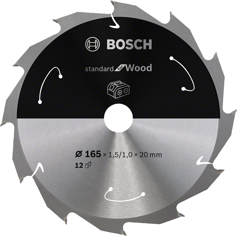 Bosch - Standard for Serisi Ahşap için Akülü Daire Testere Bıçağı 165*20 mm 12 Diş