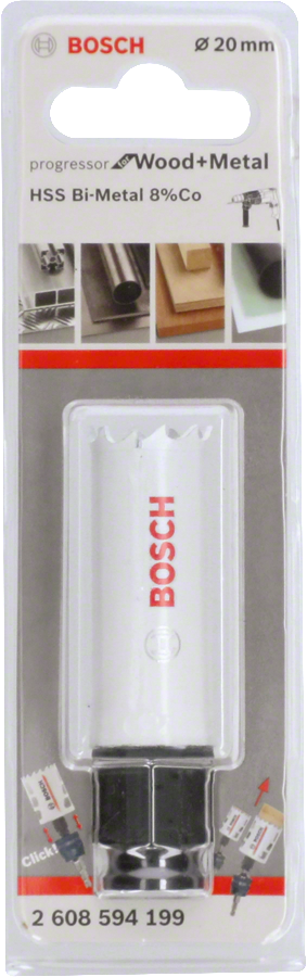 Bosch - Yeni Progressor Serisi Ahşap ve Metal için Delik Açma Testeresi (Panç) 20 mm