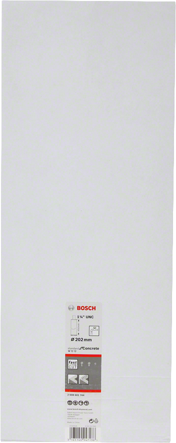 Bosch - Standard Seri Beton İçin 1 1/4'' UNC Girişli Sulu Elmas Karot Ucu 202mm