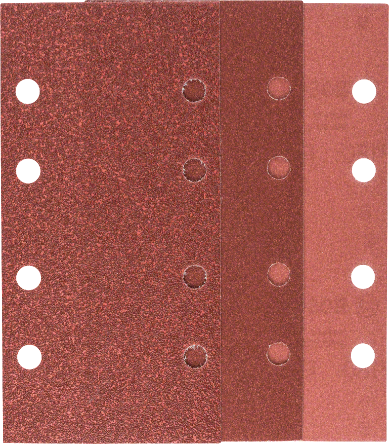 Bosch - Titreşimli Zımpara Kağıdı 10'lu Set, 93 x 185 mm 60/120/180 Kum 8 Delik