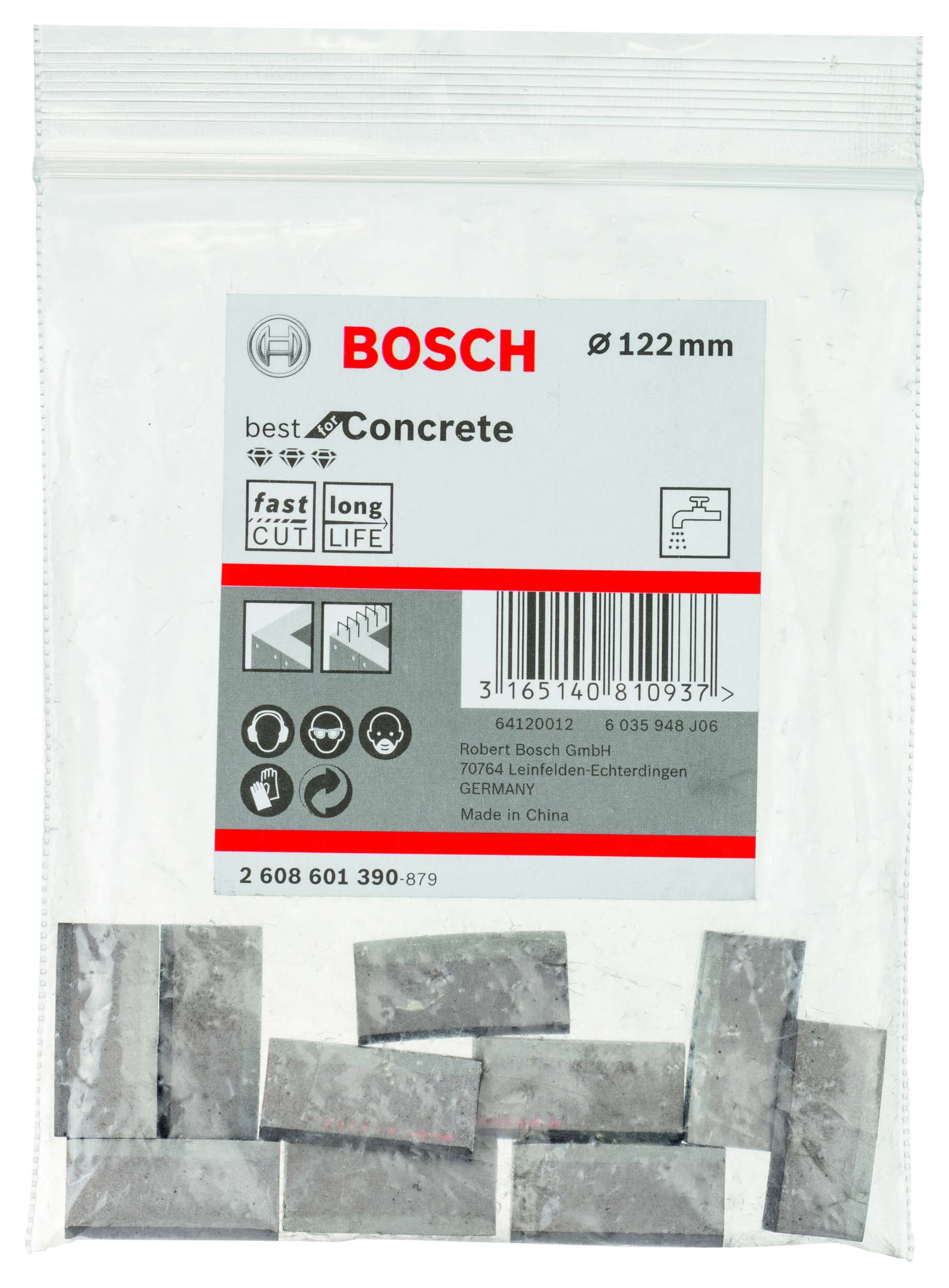 Bosch - Best Serisi Elmas Sulu Karot Uç Segmanı 122 mm İçin 10 Parça