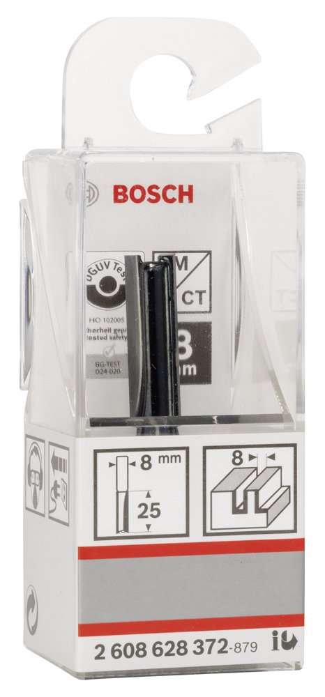Bosch - Standard Seri Ahşap İçin Çift Oluklu, Sert Metal Ekstra Uzun Düz Freze Ucu 8*8*56 mm