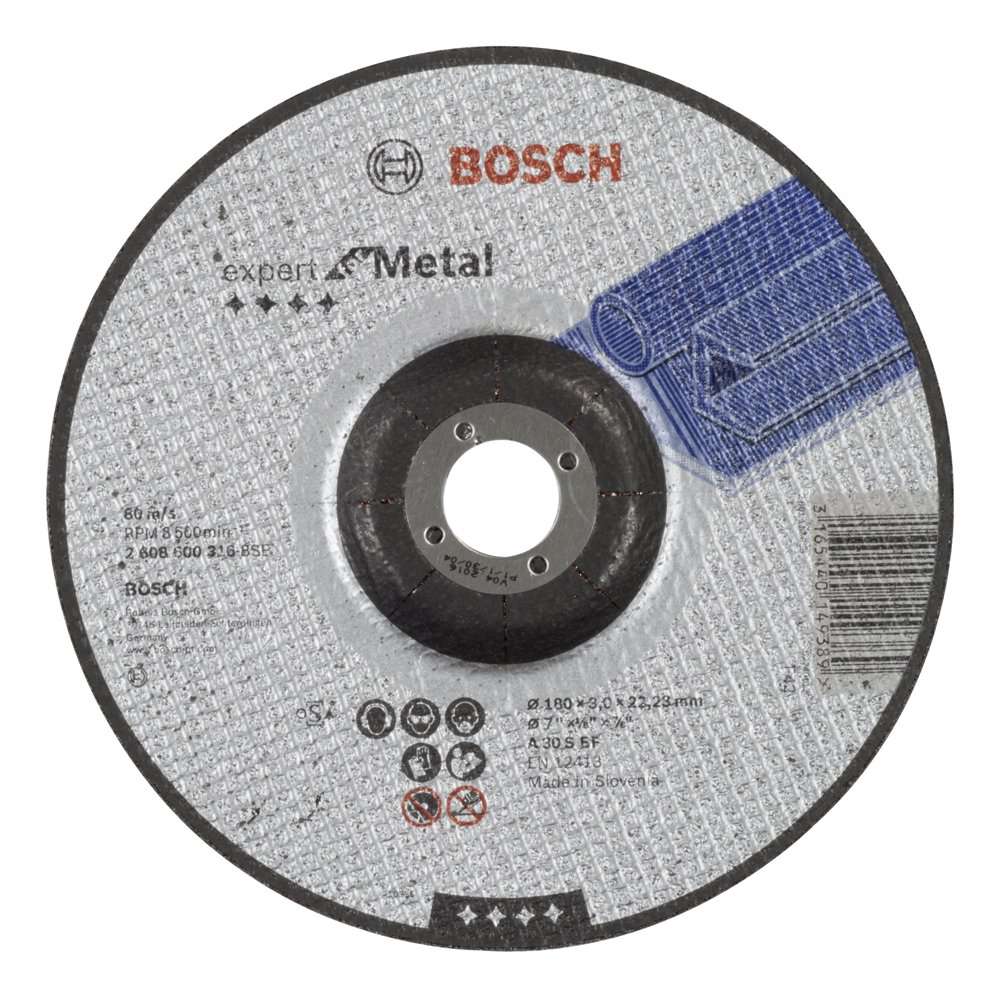 Bosch - 180*3,0 mm Expert Serisi Bombeli Metal Kesme Diski (Taş)