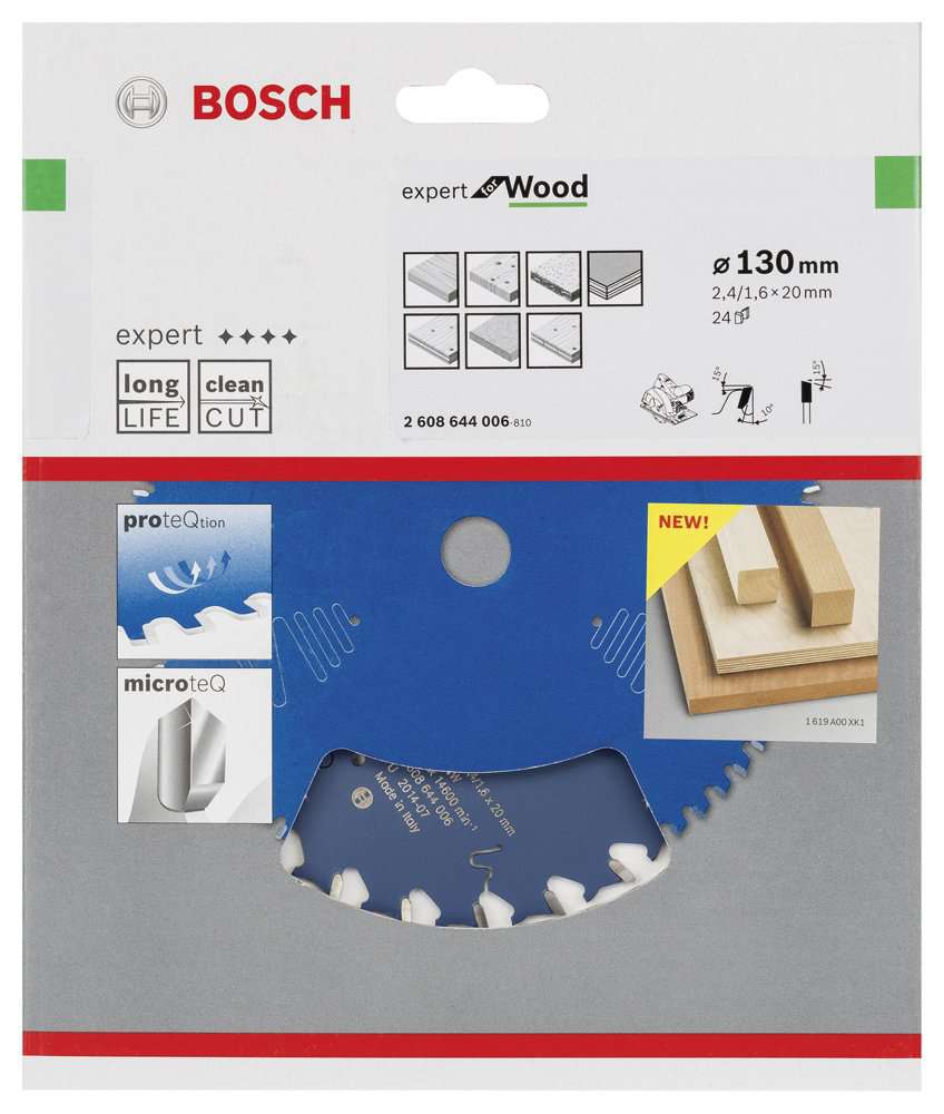 Bosch - Expert Serisi Ahşap için Daire Testere Bıçağı 130*20 mm 24 Diş