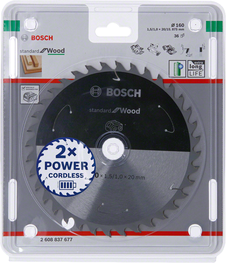 Bosch - Standard for Serisi Ahşap için Akülü Daire Testere Bıçağı 160*20 mm 36 Diş