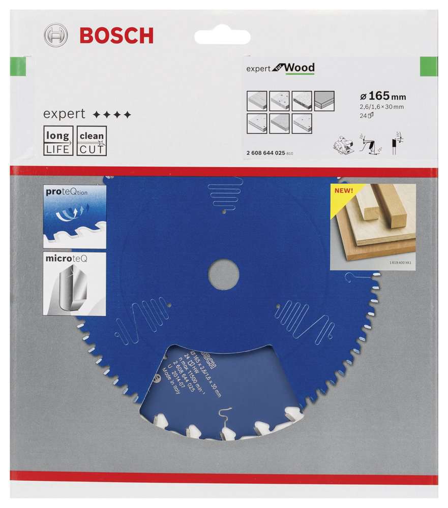 Bosch - Expert Serisi Ahşap için Daire Testere Bıçağı 165*30 mm 24 Diş