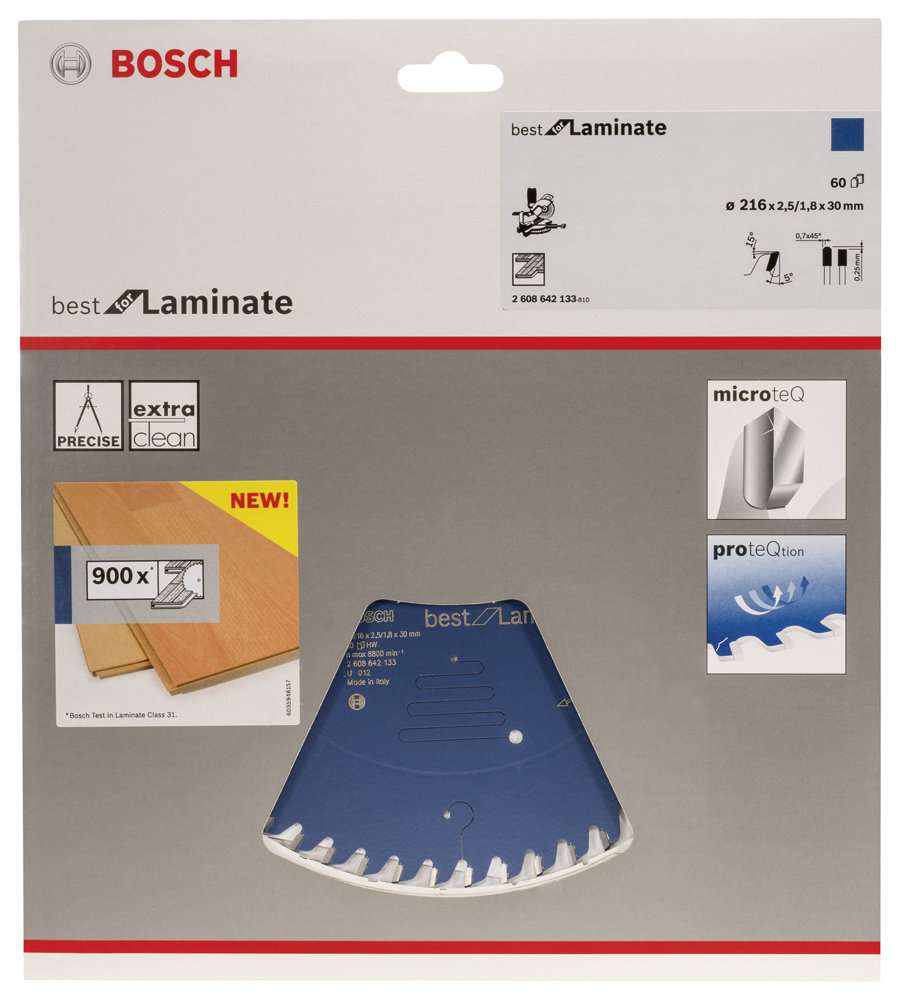 Bosch - Best Serisi Laminant için Daire Testere Bıçağı 216*30 mm 60 Diş
