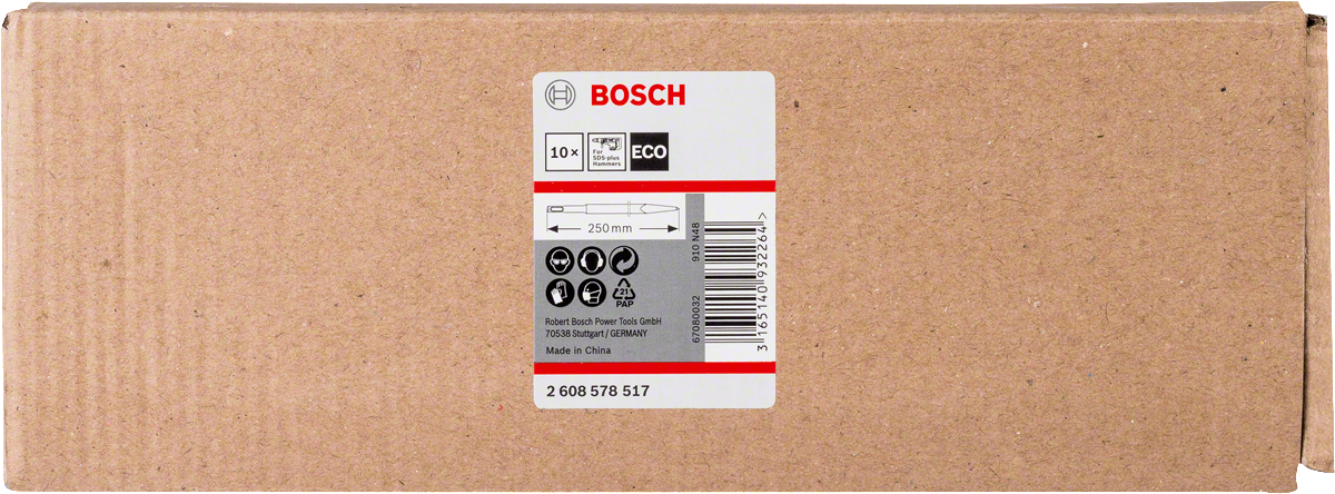 Bosch - Ekonomik Seri Sivri Keski SDS-Plus 250 mm 10'lu