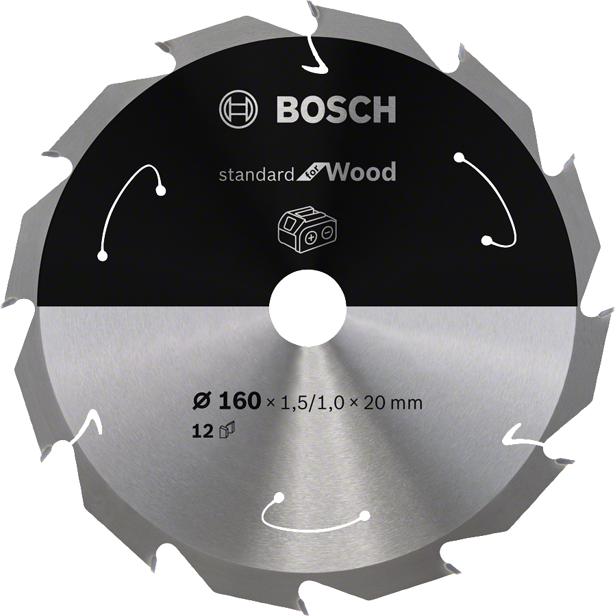 Bosch - Standard for Serisi Ahşap için Akülü Daire Testere Bıçağı 160*20 mm 12 Diş