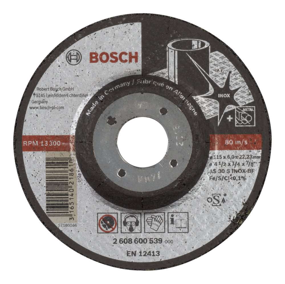 Bosch - 115*6,0 mm Expert Serisi Bombeli Inox (Paslanmaz Çelik) Taşlama Diski (Taş)