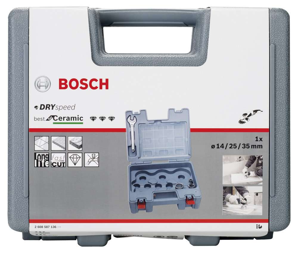 Bosch - Best Serisi, Taşlama İçin Seramik Kuru Elmas Delici 14/25/35 mm 3 Parça Set
