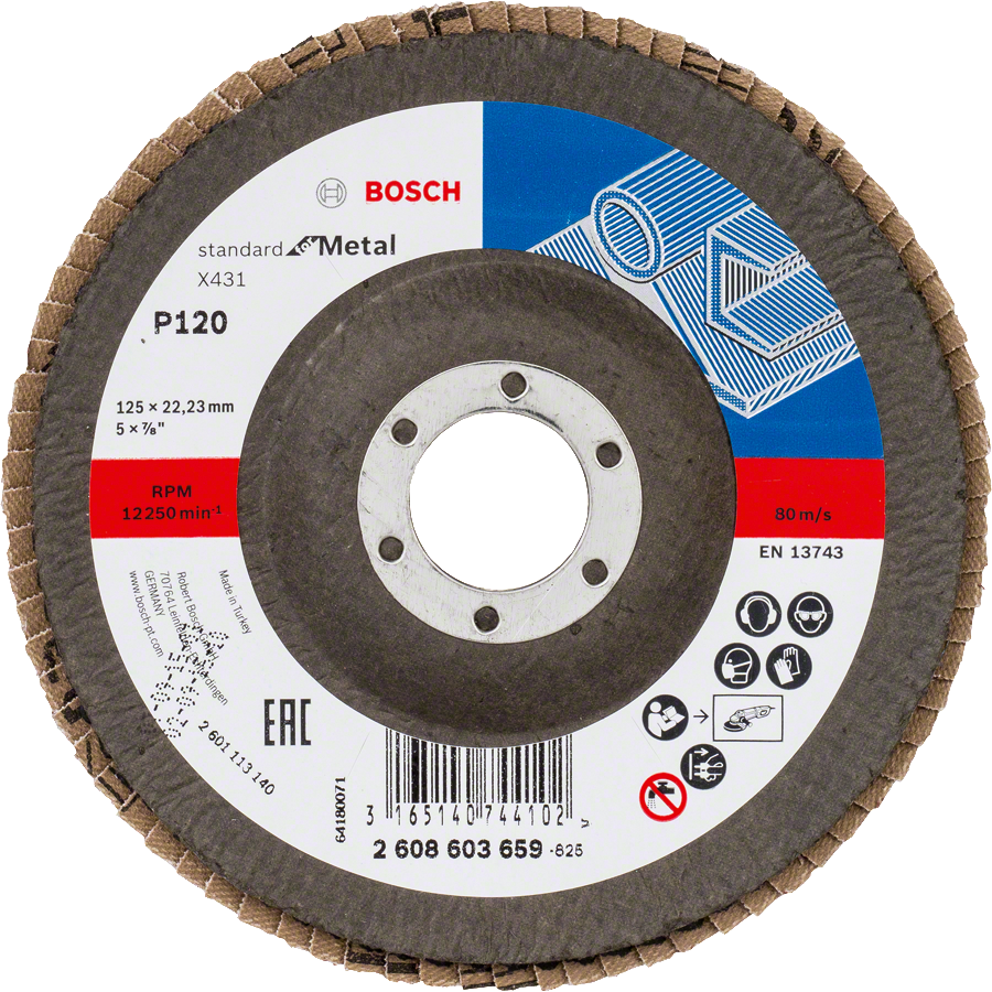 Bosch - 125 mm 120 Kum Standard Seri AlOX Flap Disk