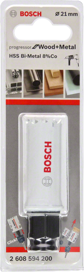 Bosch - Yeni Progressor Serisi Ahşap ve Metal için Delik Açma Testeresi (Panç) 21 mm