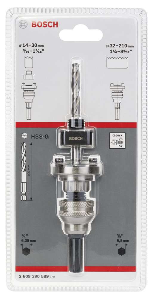 Bosch - Altıgen Şaftlı Q-Lock (Hızlı Kilitleme) Adaptörü, 14-210 mm Pançlar için