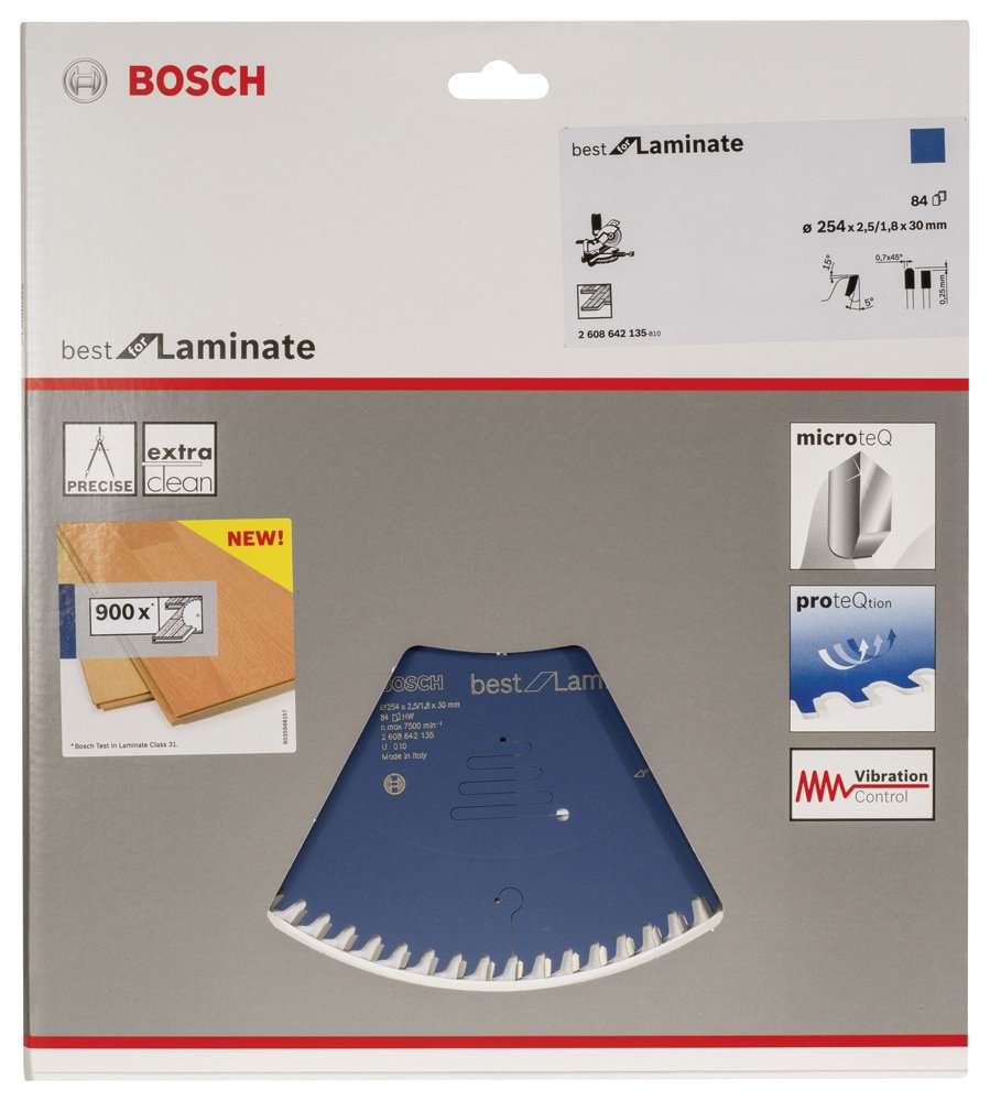 Bosch - Best Serisi Laminant için Daire Testere Bıçağı 254*30 mm 84 Diş