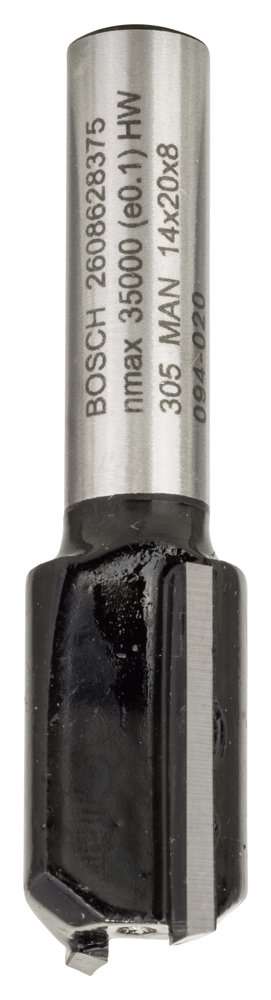 Bosch - Standard Seri Ahşap İçin Çift Oluklu, Sert Metal Düz Freze Ucu 8*14*51mm