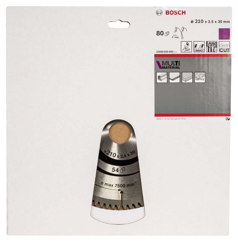 Bosch - Standard for Serisi Çoklu Malzeme için Daire Testere Bıçağı 210*30 mm 80 Diş