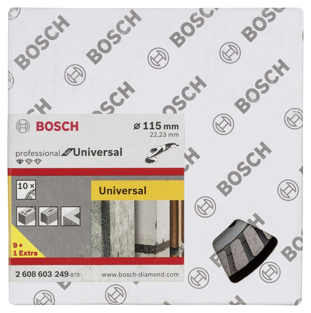Bosch - Standard Seri Genel Yapı Malzemeleri İçin Turbo Segmanlı 9+1 Elmas Kesme Diski Set 115 mm