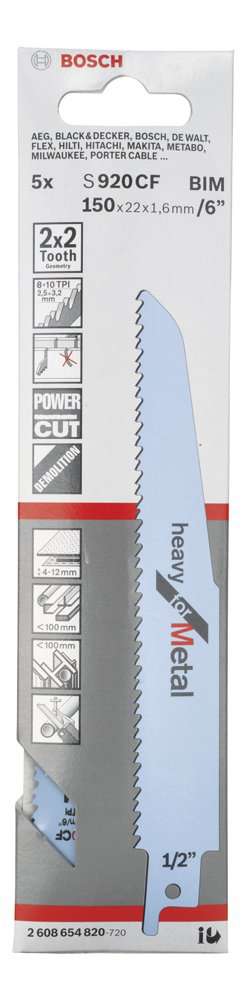 Bosch - Heavy Serisi Metal için Panter Testere Bıçağı S 920 CF - 5'li