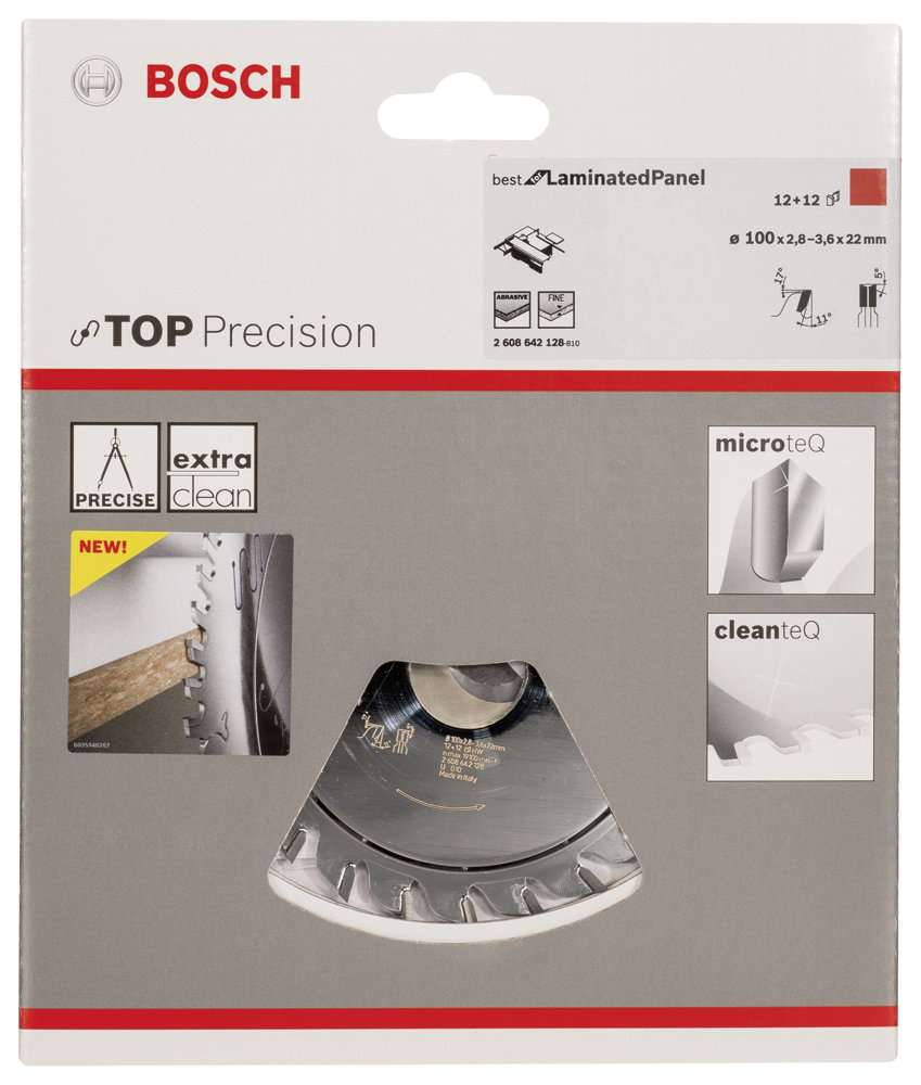 Bosch - Best Serisi Hassas Kesim Lamine Panel için Ön Çizme Bıçağı 100*22 mm 12+12 Diş