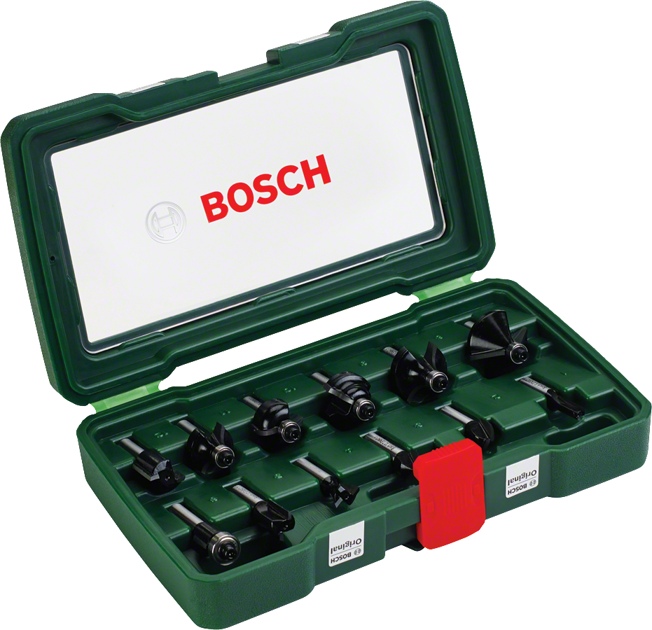 Bosch - 12 Parça Freze Seti 8 mm Şaftlı